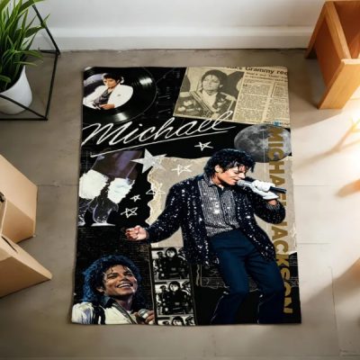 Michael Jackson Collage Flannel Throw Blanket, Classic Pop Music Fan Decor (Copy)