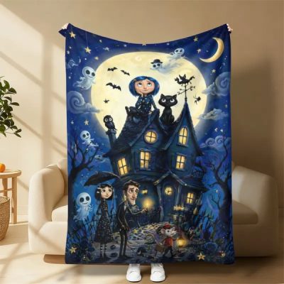 Coraline Cartoon Movie Flannel Throw Blanket
