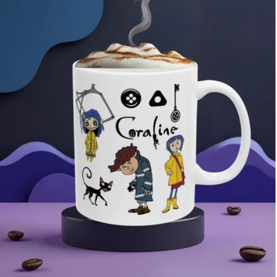 Coralinee Movie Coffee Mug - Fall Themed Spooky Season Great Gift, Ceramic Mug 11oz 15oz, Halloween Mug, Autumn Coffee Cup, Gift for Movie