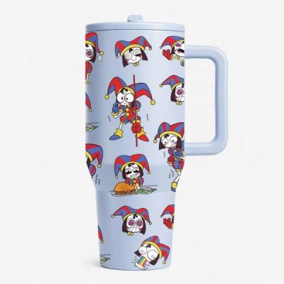 1 Pc 40oz The Amazing Digital Circus Colorful Cartoon Insulated Tumbler with Handle