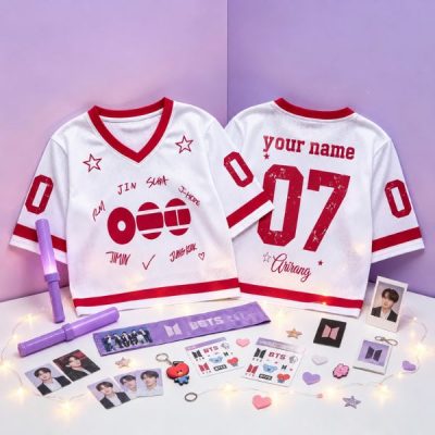 Personalized Crop Basketball Jersey, Kpop Gift For BTS Fans, BTS World Tour 2026 Merch Army Outfits, Kpop Group Bangtan Comeback Shirt