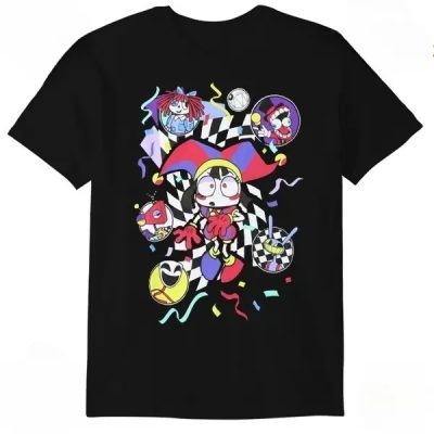 Men's Streetwear Menswear Short-Sleeve Tee - The Amazing Digital Circus Characters Group Character Print,